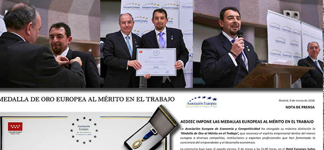 Entrega de premio europeo medalla de oro